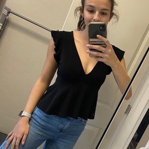 Black short sleeve top